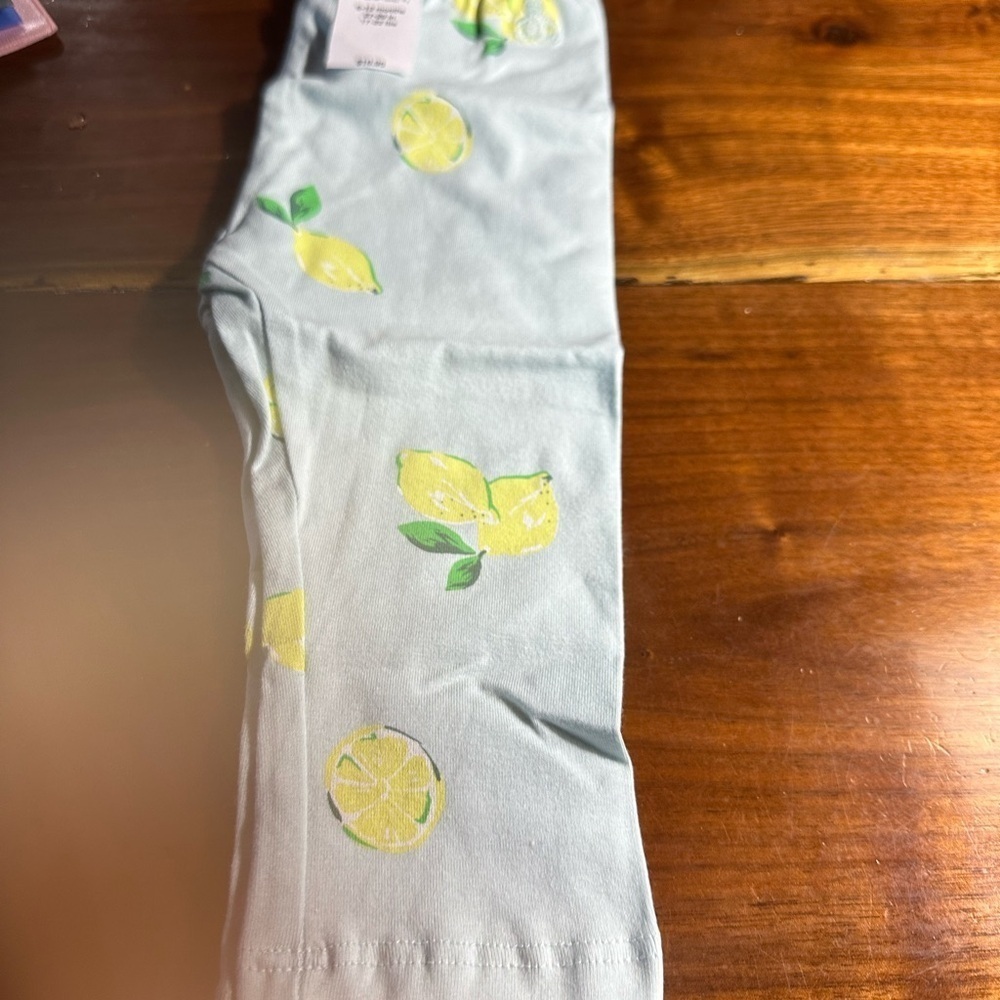 GAP Kids Light Blue green  Leggings with Lemon Design